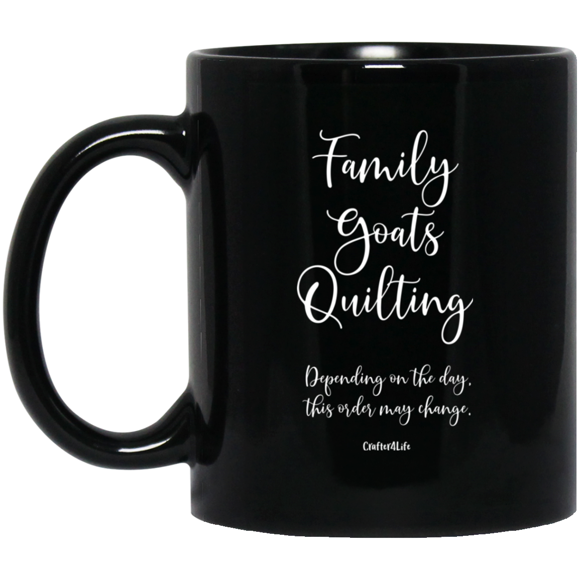 Family-Goats-Quilting Black Mugs