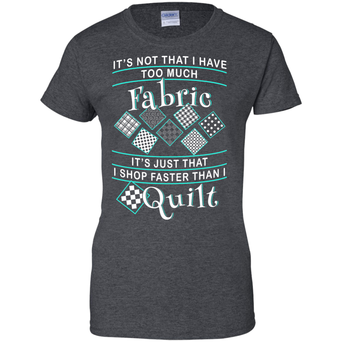 I Shop Faster than I Quilt Ladies Custom 100% Cotton T-Shirt - Crafter4Life - 5
