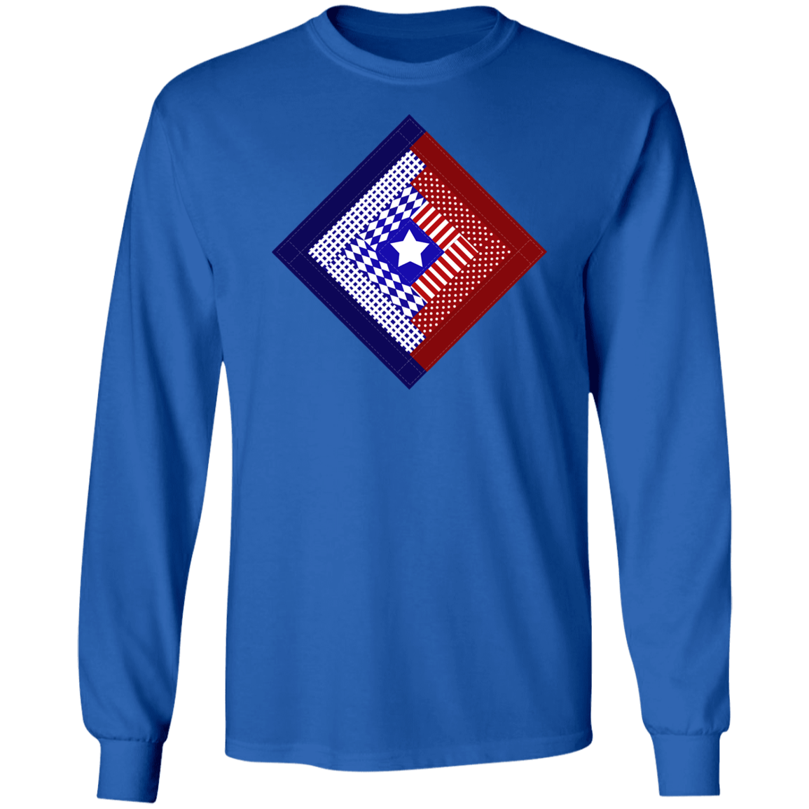 Patriotic Log Cabin Square LS Ultra Cotton T-Shirt