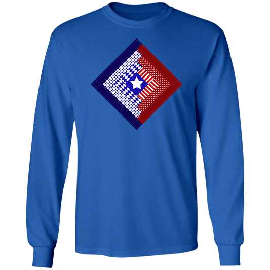 Patriotic Log Cabin Square LS Ultra Cotton T-Shirt