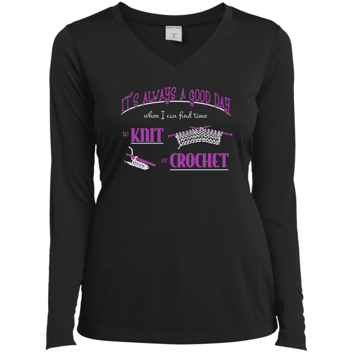 Good Day to Knit or Crochet Long Sleeve T-Shirts - Crafter4Life - 9