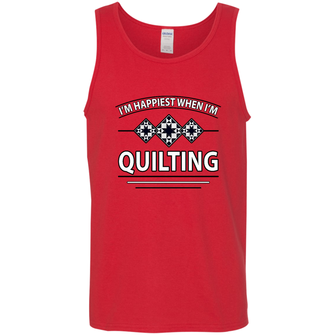 I'm Happiest When I'm Quilting Cotton Tank Top