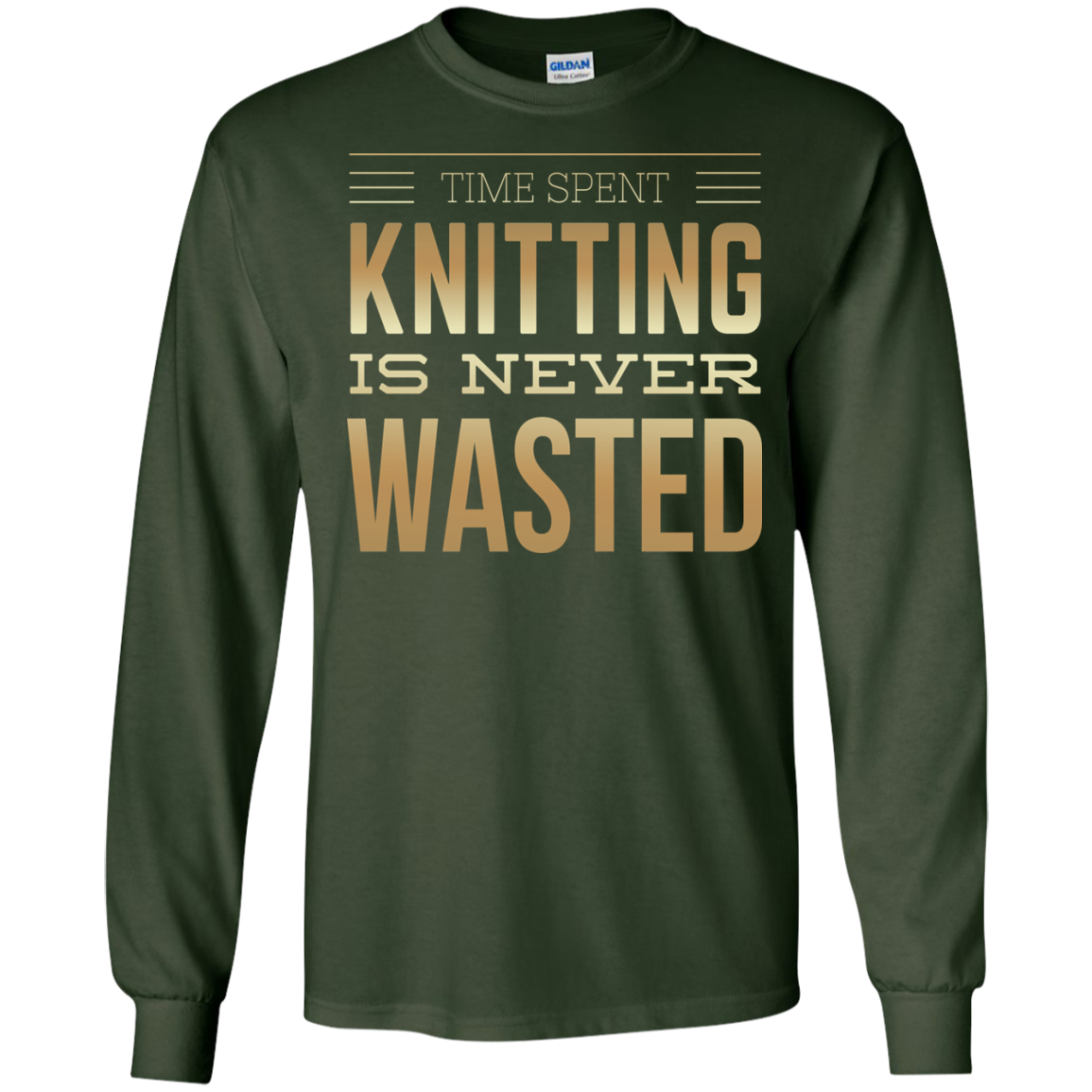 Time Spent Knitting Long Sleeve Ultra Cotton T-Shirt - Crafter4Life - 2