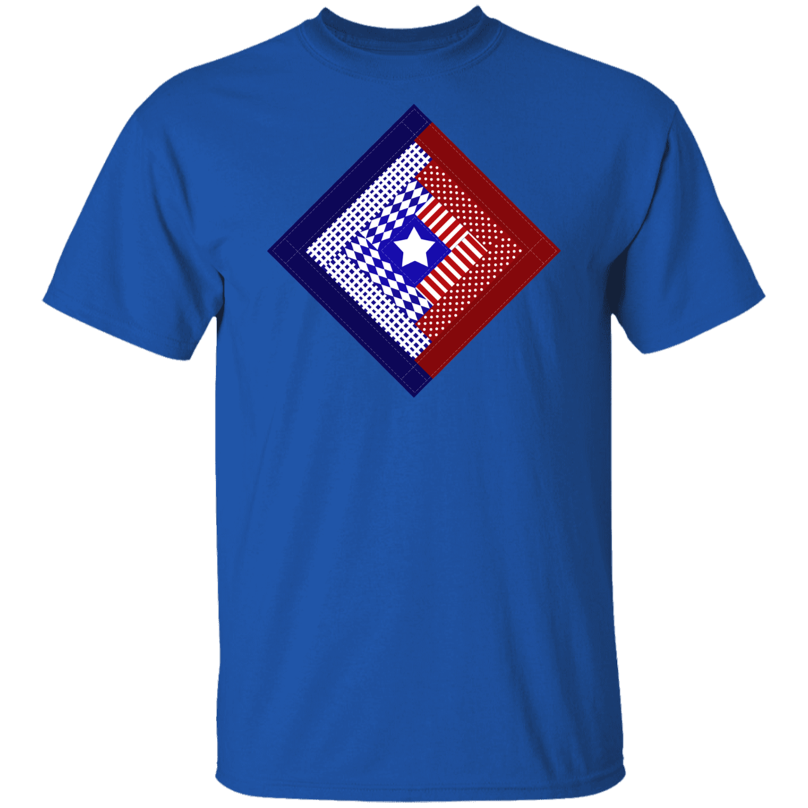 Patriotic Log Cabin Square T-Shirt