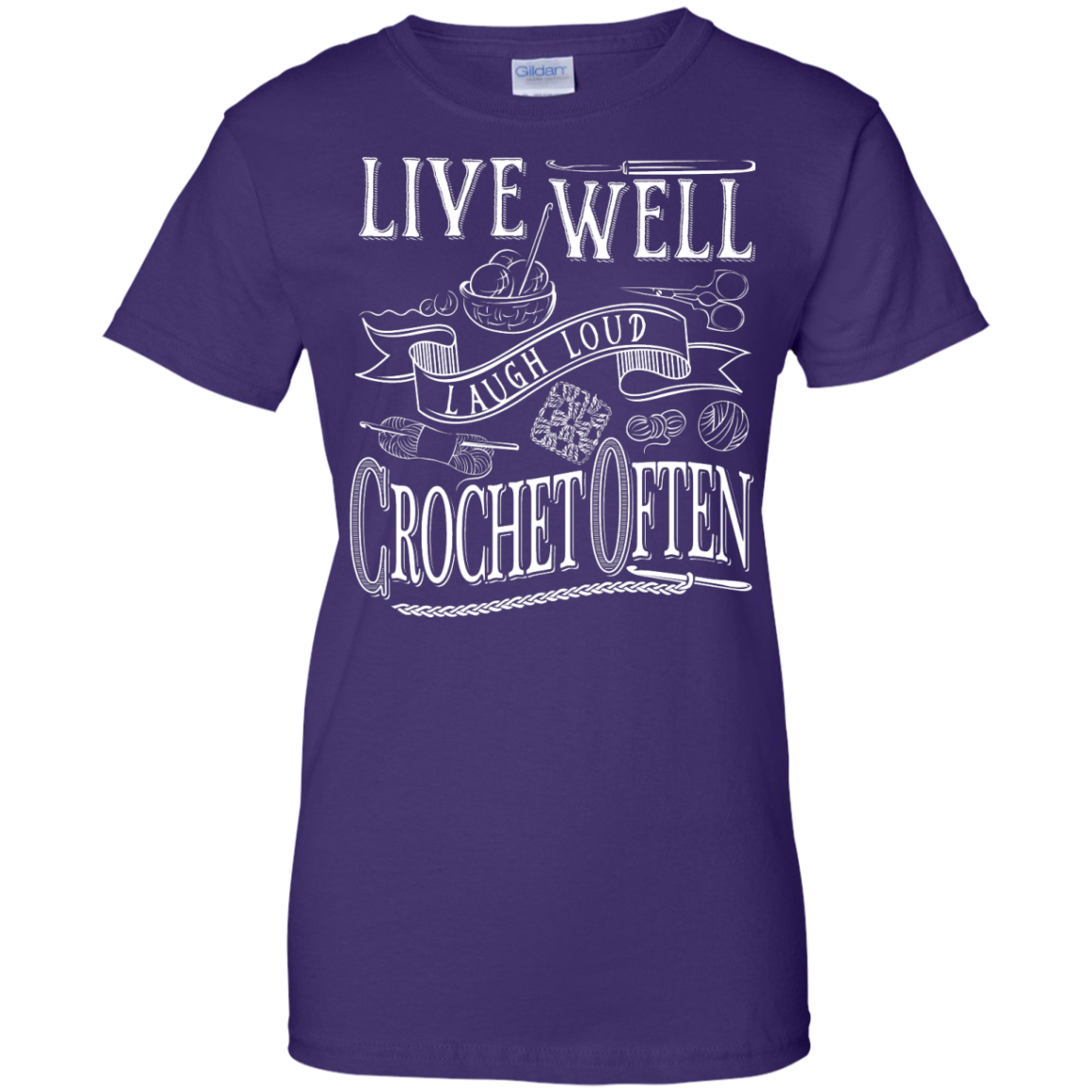 Crochet Often Ladies Custom 100% Cotton T-Shirt - Crafter4Life - 12