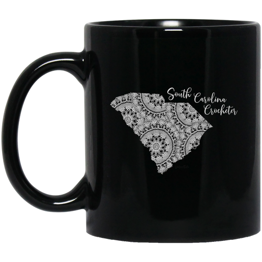 South Carolina Crocheter Black Mugs