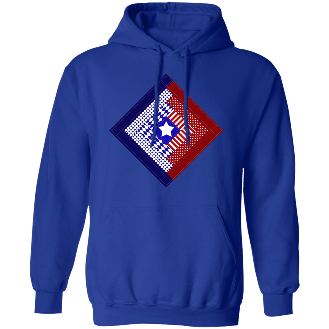 Patriotic Log Cabin Square Pullover Hoodie