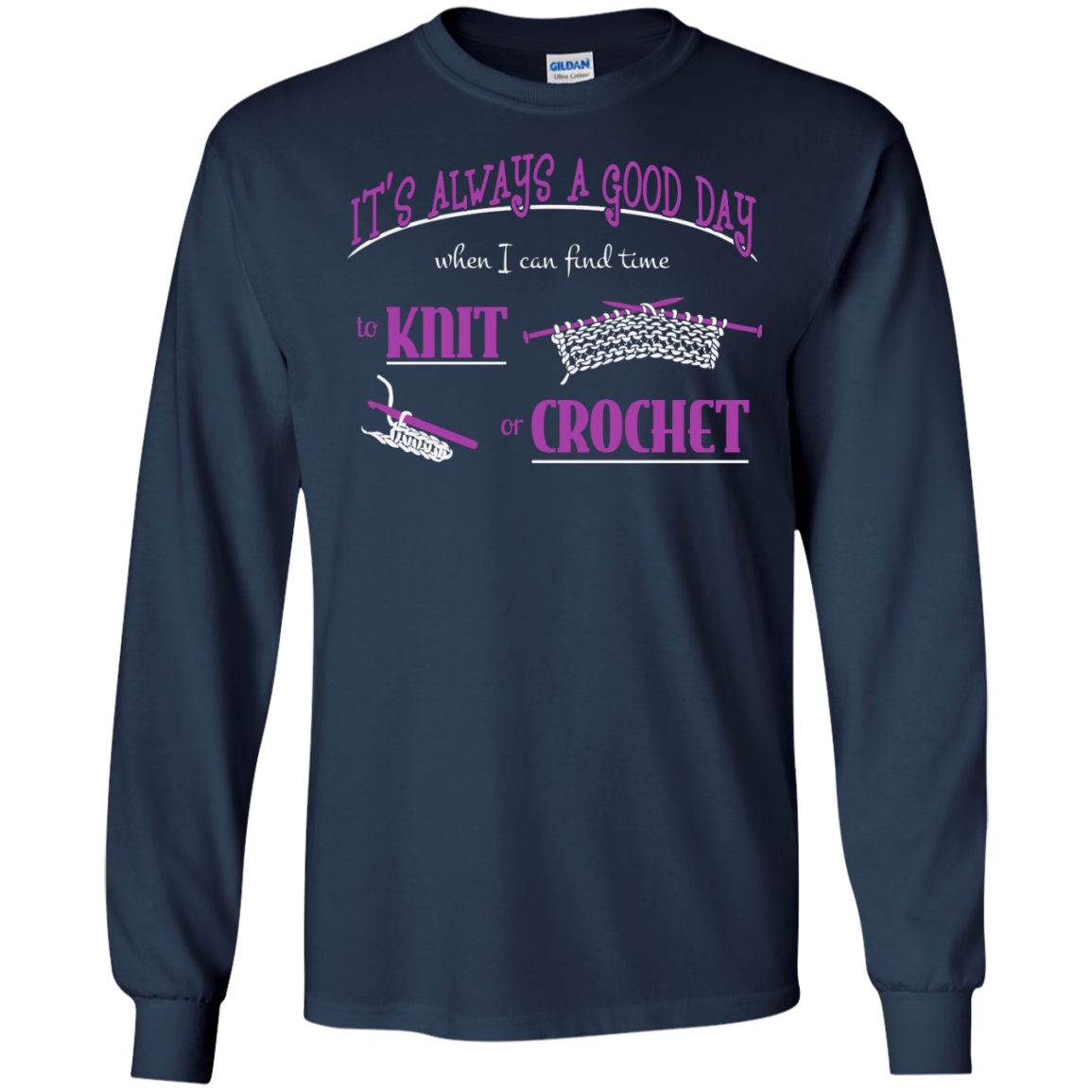 Good Day to Knit or Crochet Long Sleeve T-Shirts - Crafter4Life - 5