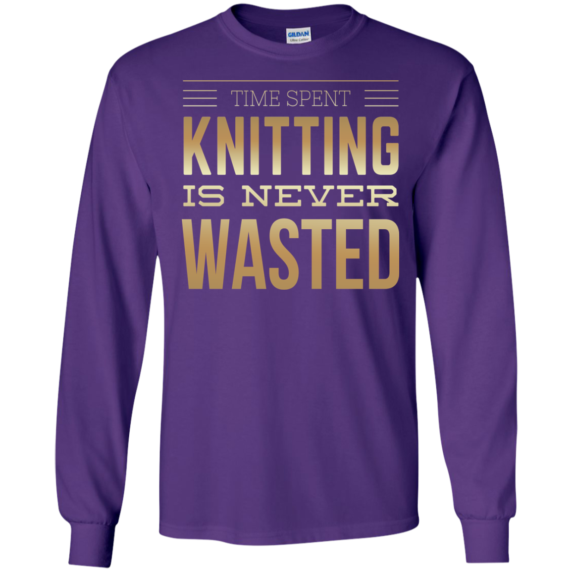 Time Spent Knitting Long Sleeve Ultra Cotton T-Shirt - Crafter4Life - 7