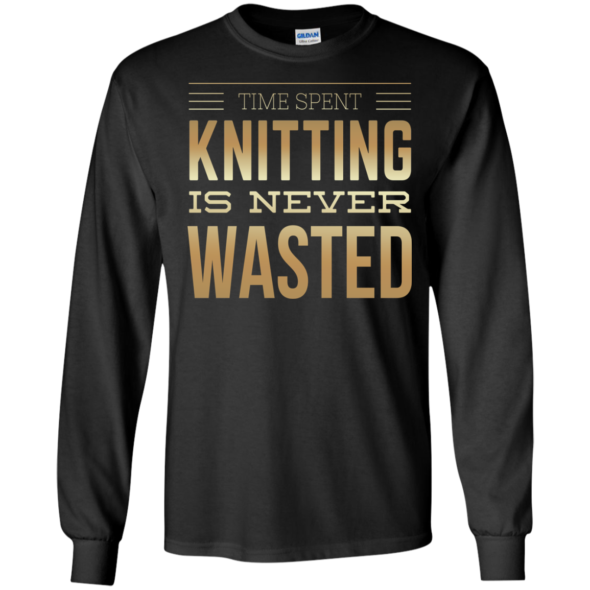Time Spent Knitting Long Sleeve Ultra Cotton T-Shirt - Crafter4Life - 3
