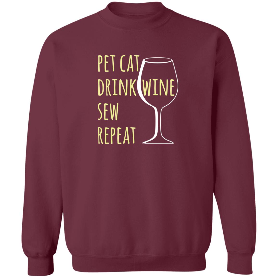 Pet Cat-Drink Wine-Sew Sweatshirt