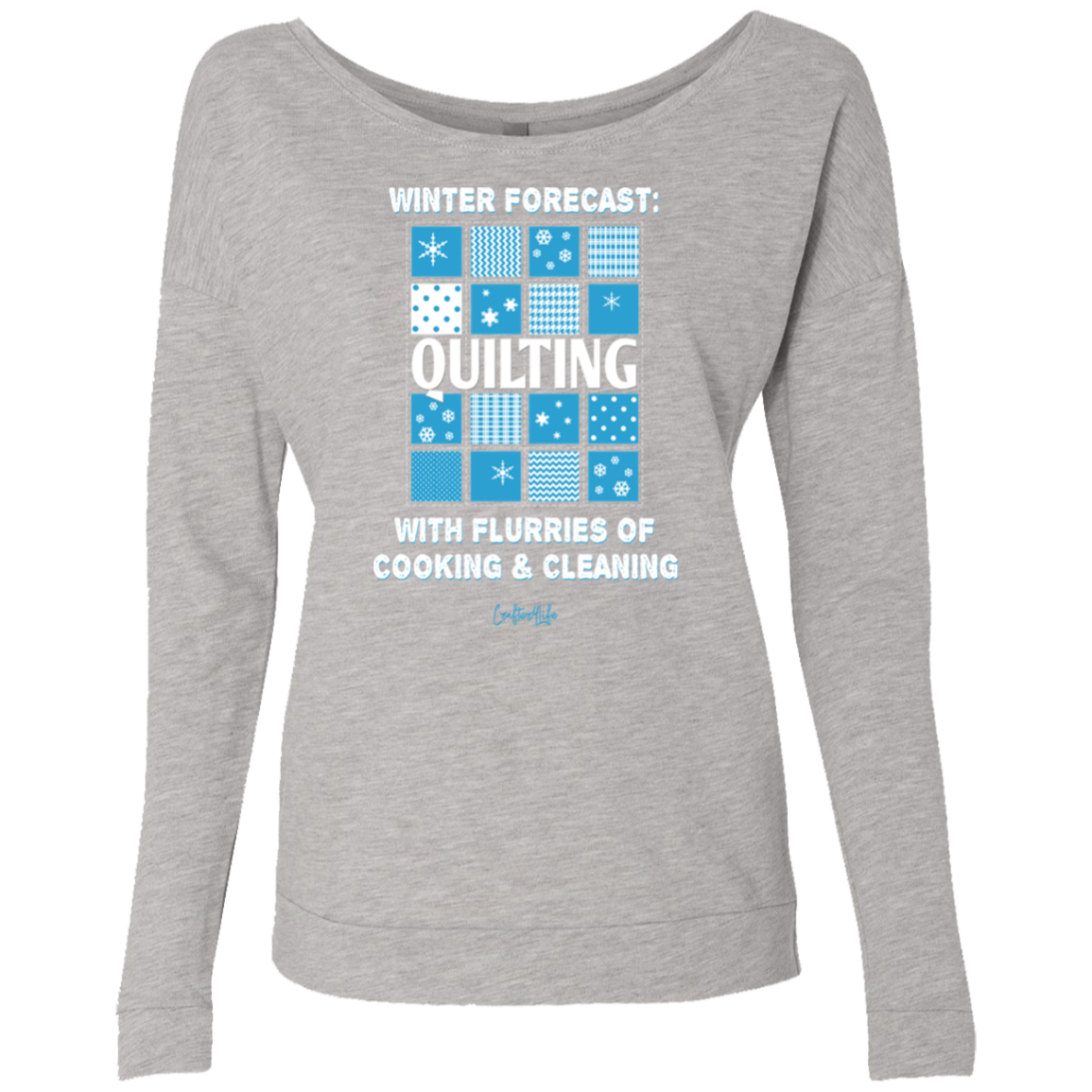 Winter Forecast Quilting Flurries Ladies Long Sleeve Shirts
