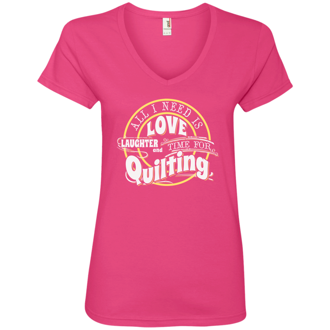 Time for Quilting Ladies V-Neck T-Shirt
