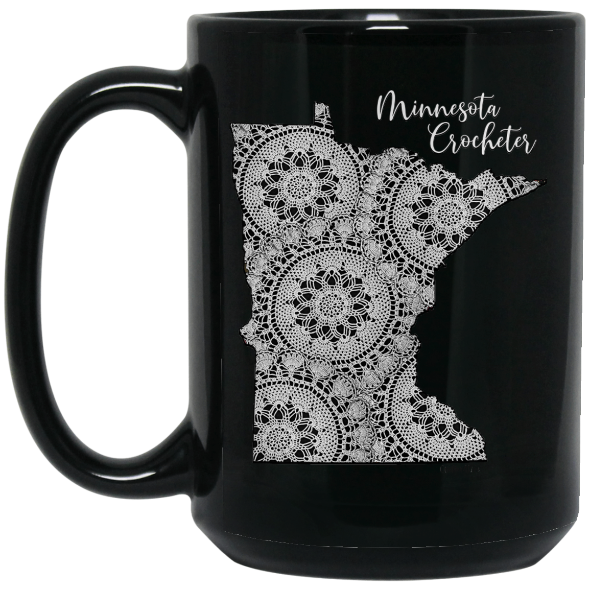 Minnesota Crocheter Black Mugs