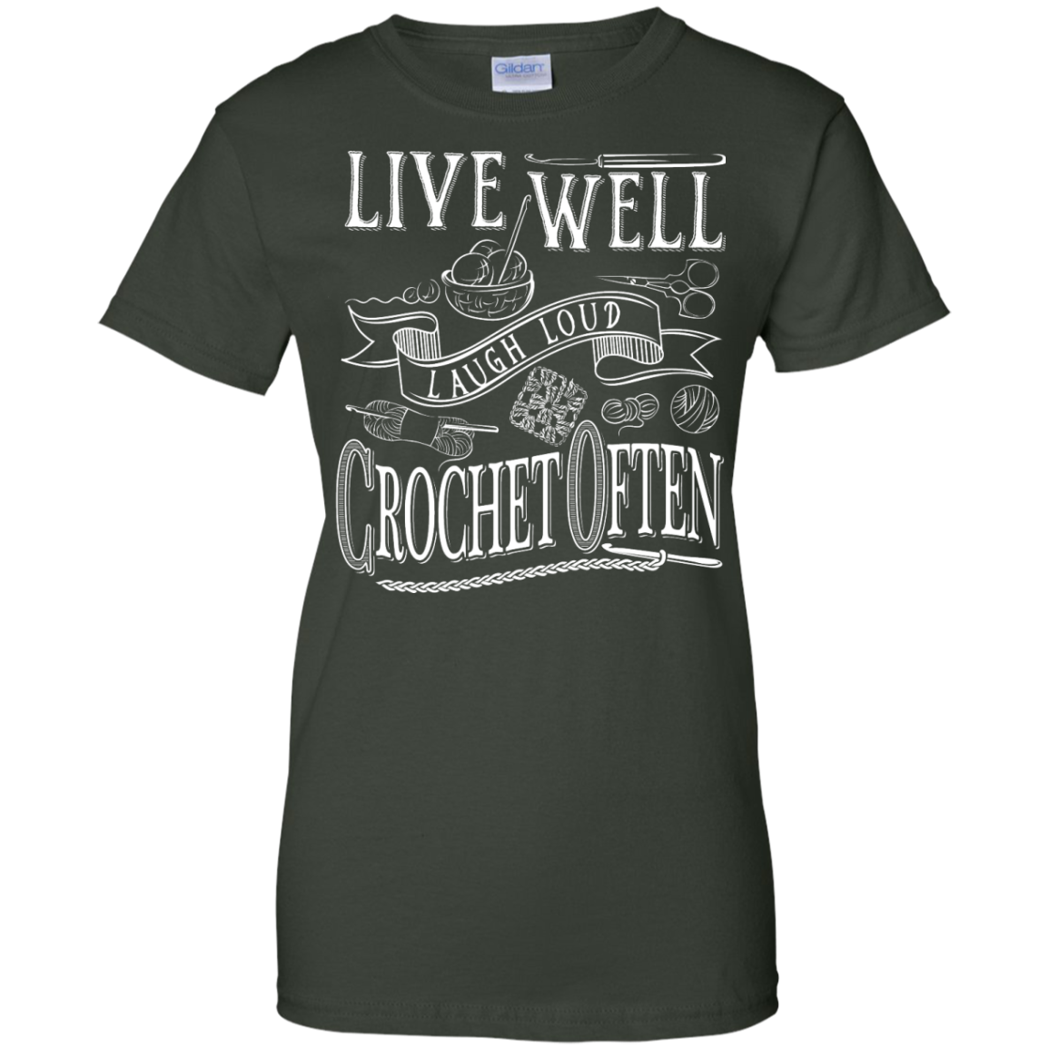 Crochet Often Ladies Custom 100% Cotton T-Shirt - Crafter4Life - 1