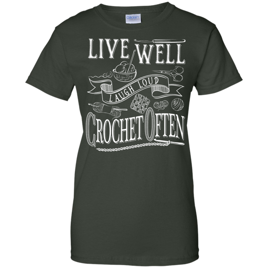 Crochet Often Ladies Custom 100% Cotton T-Shirt - Crafter4Life - 1