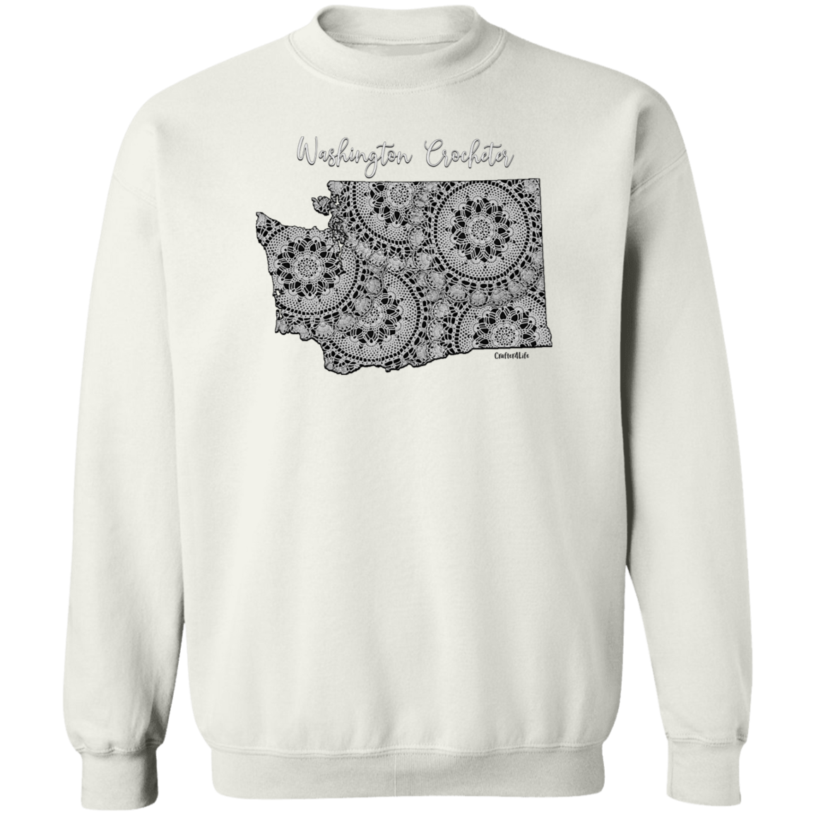 Washington Crocheter Crewneck Pullover Sweatshirt