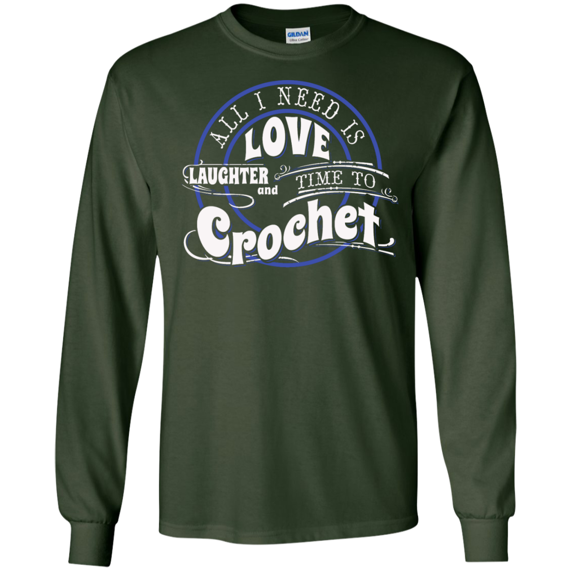 Time to Crochet Long Sleeve Ultra Cotton T-Shirt - Crafter4Life - 4