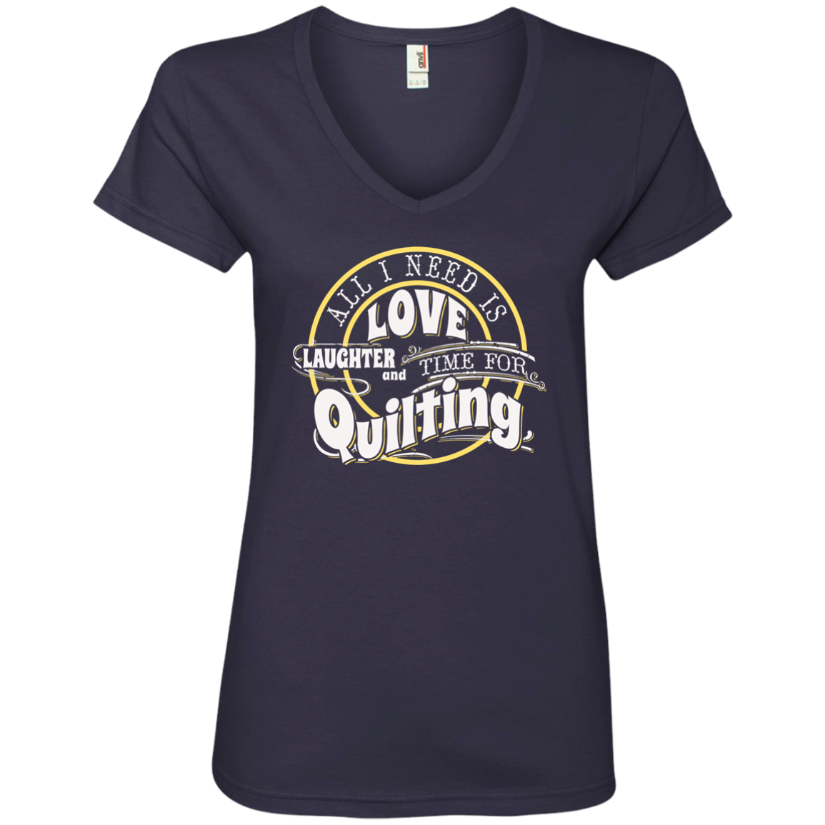 Time for Quilting Ladies V-Neck T-Shirt