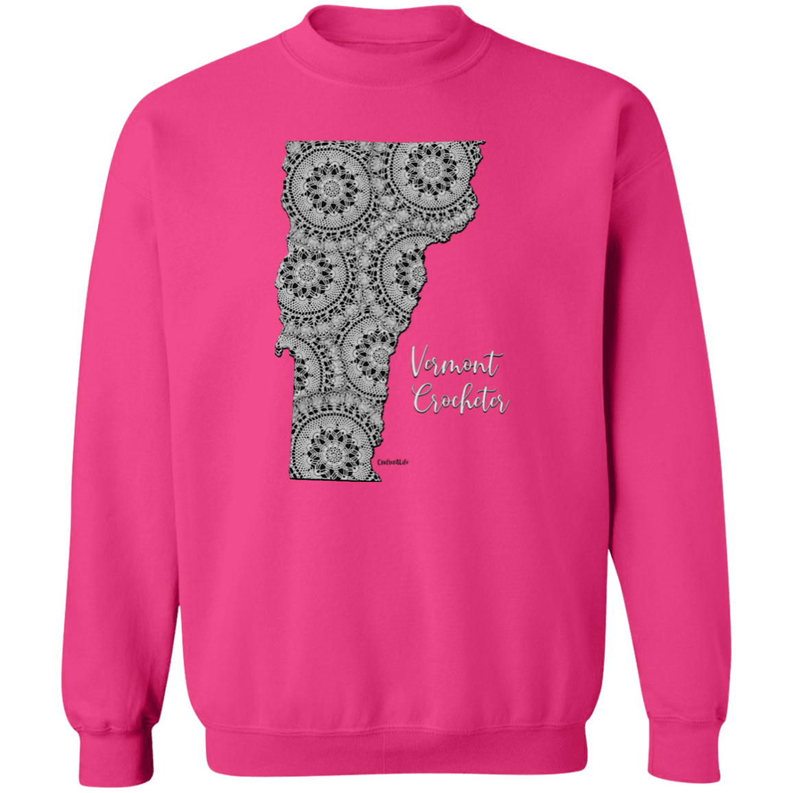 Vermont Crocheter Crewneck Pullover Sweatshirt
