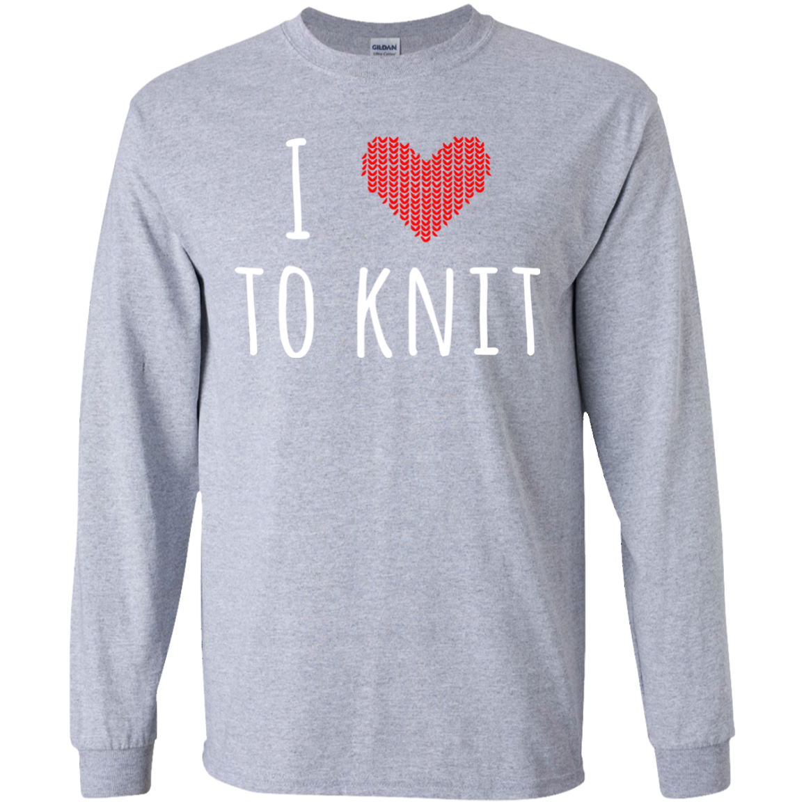 I Heart To Knit LS Ultra Cotton T-Shirt