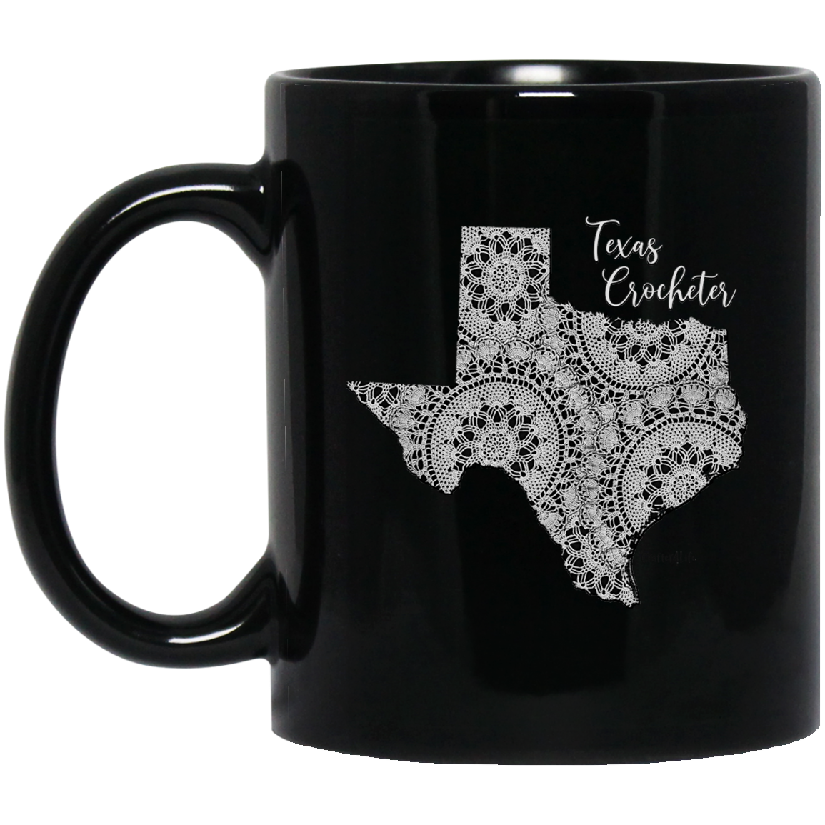 Texas Crocheter Black Mugs