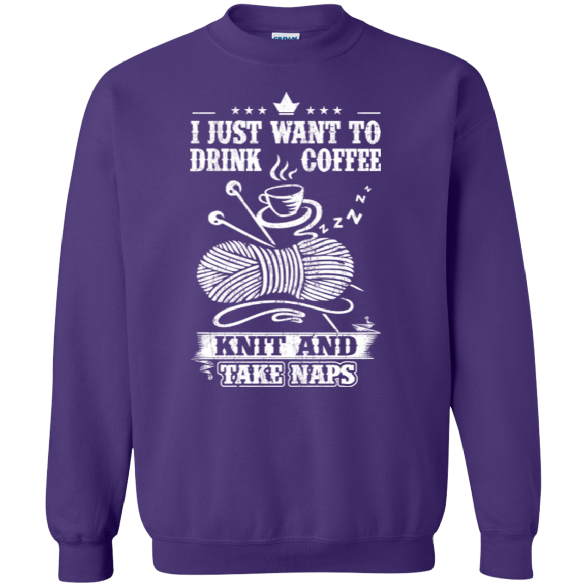 Coffee-Knit-Nap Crewneck Sweatshirt - Crafter4Life - 1