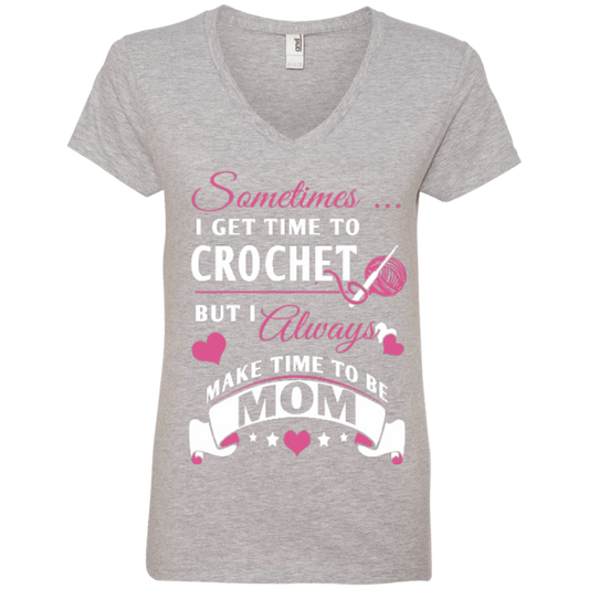 Crochet Mom Ladies V-neck Tee - Crafter4Life - 1