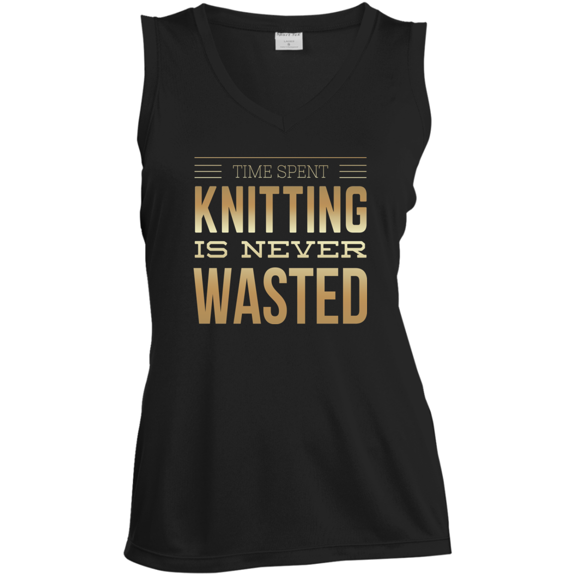 Time Spent Knitting Ladies Sleeveless V-Neck - Crafter4Life - 2