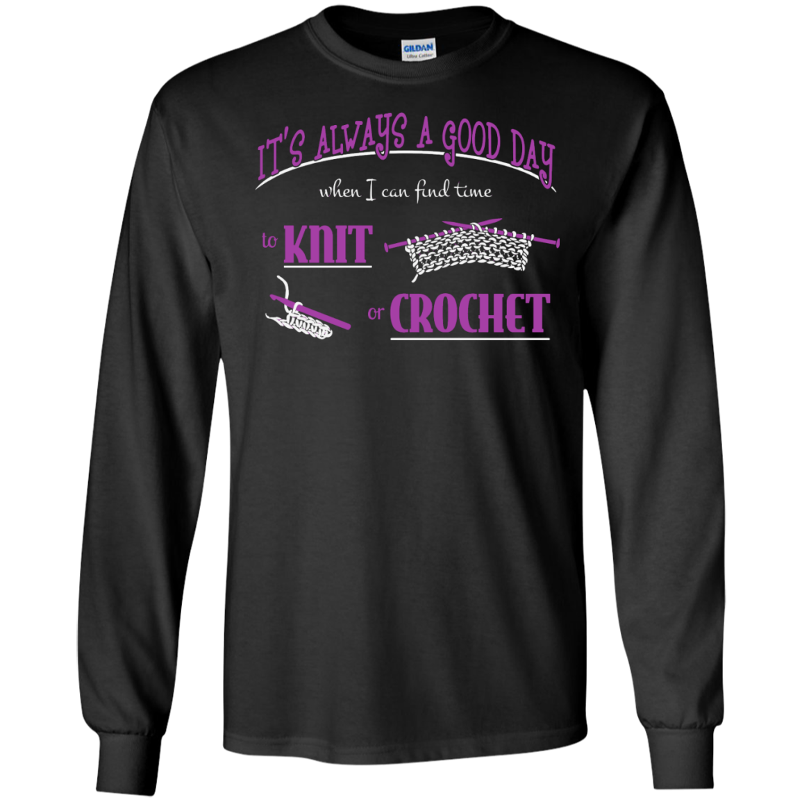 Good Day to Knit or Crochet Long Sleeve T-Shirts - Crafter4Life - 2