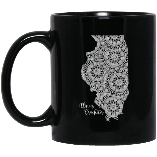 Illinois Crocheter Black Mugs