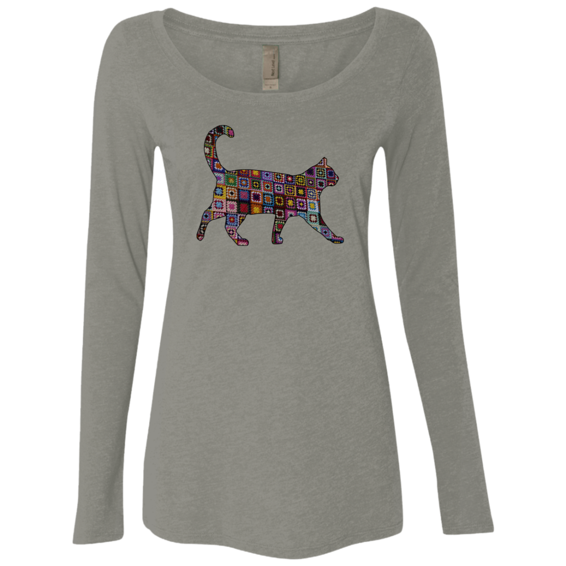 Granny Square Cat Ladies Long Sleeve Shirts
