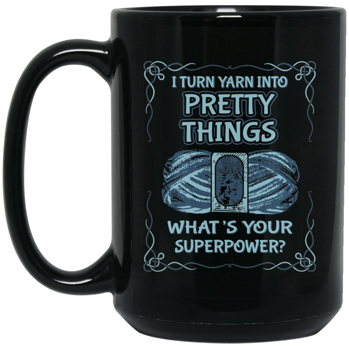 Pretty Things Black Ceramic Mugs