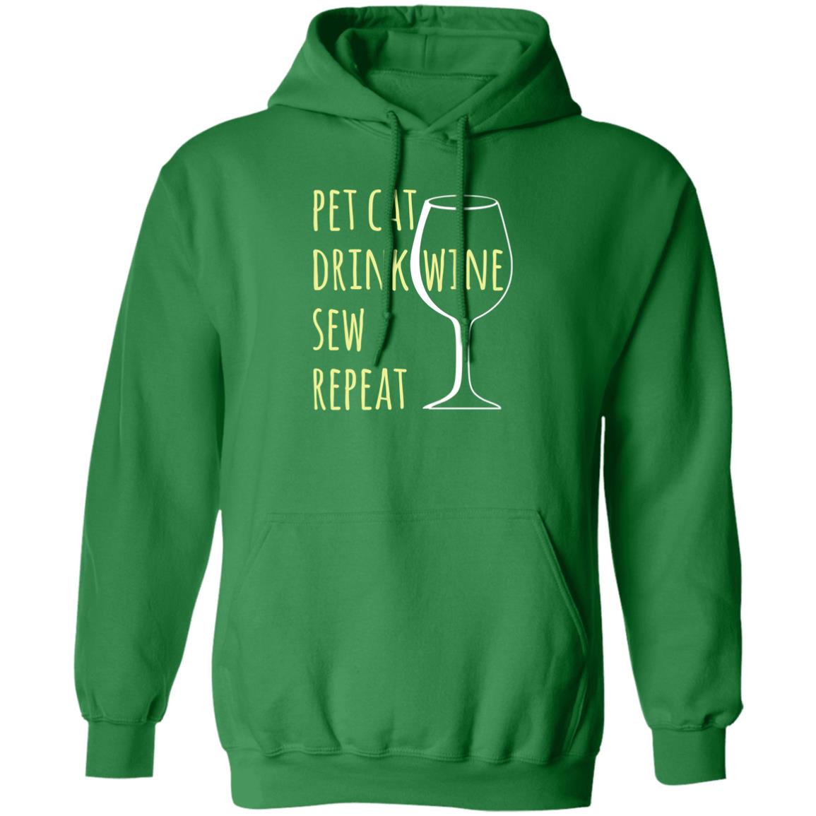 Pet Cat-Drink Wine-Sew Hoodie