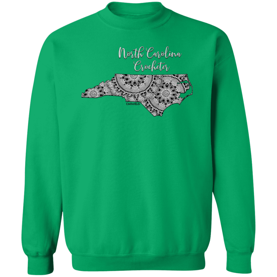 North Carolina Crocheter Crewneck Pullover Sweatshirt