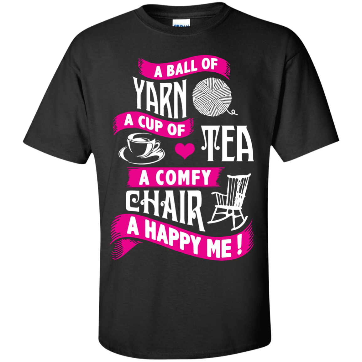 A Ball of Yarn, A Happy Me Custom Ultra Cotton T-Shirt - Crafter4Life - 2