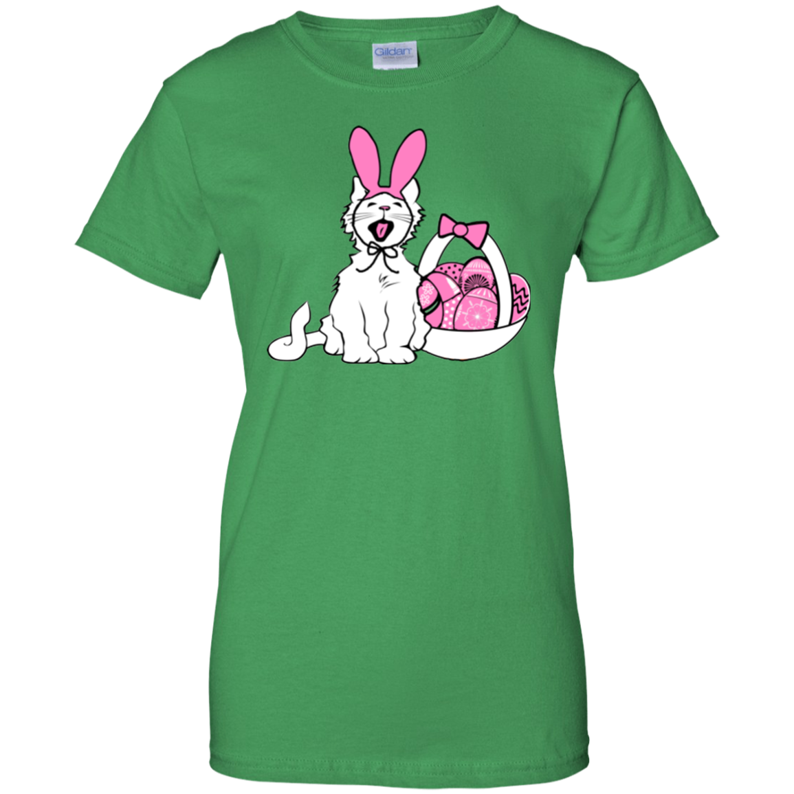 Easter Kitty Ladies 100% Cotton T-Shirt