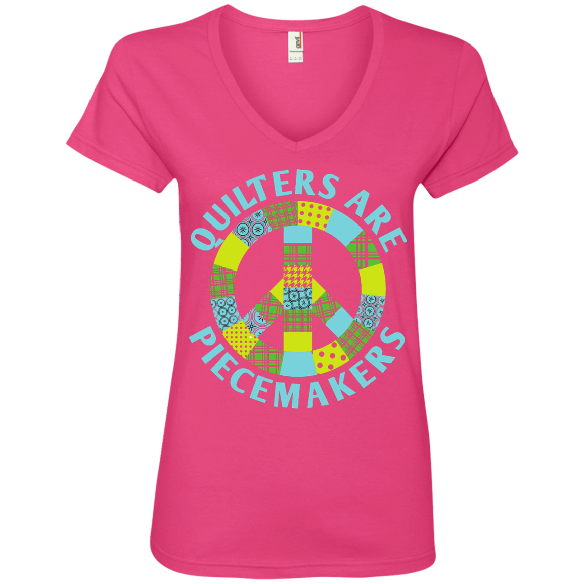 Quilters are Piecemakers Ladies V-Neck Tee - Crafter4Life - 1