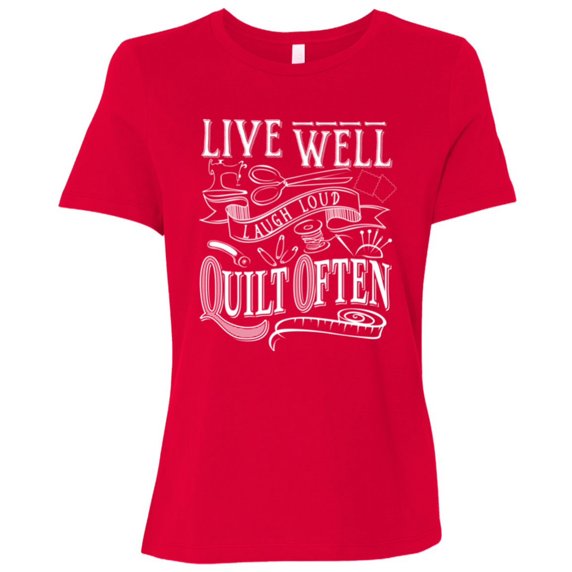 Live Well, Quilt Often Ladies' Relaxed Jersey Short-Sleeve T-Shirt