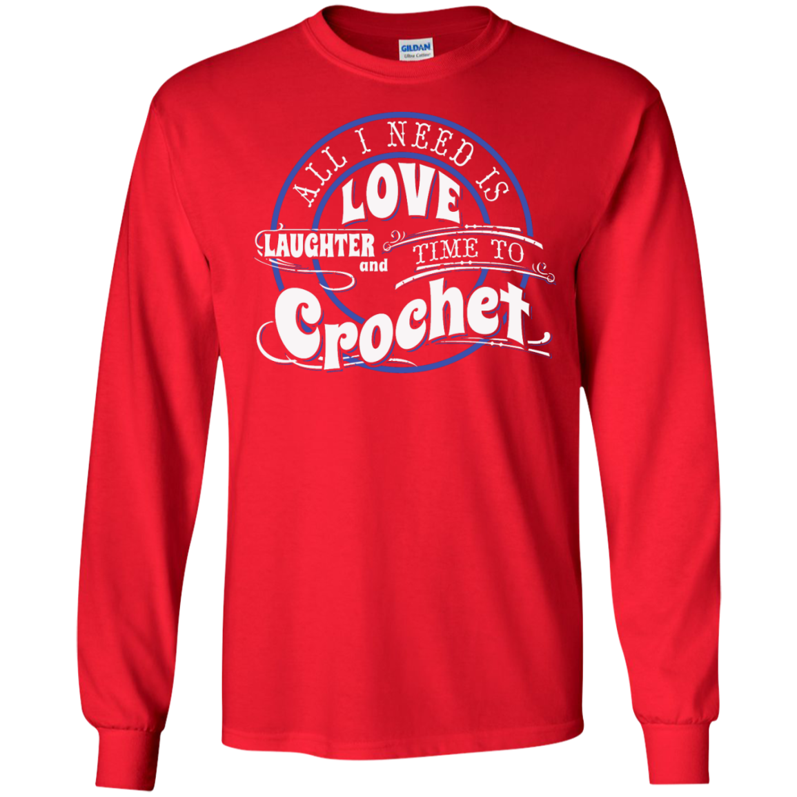 Time to Crochet Long Sleeve Ultra Cotton T-Shirt - Crafter4Life - 10