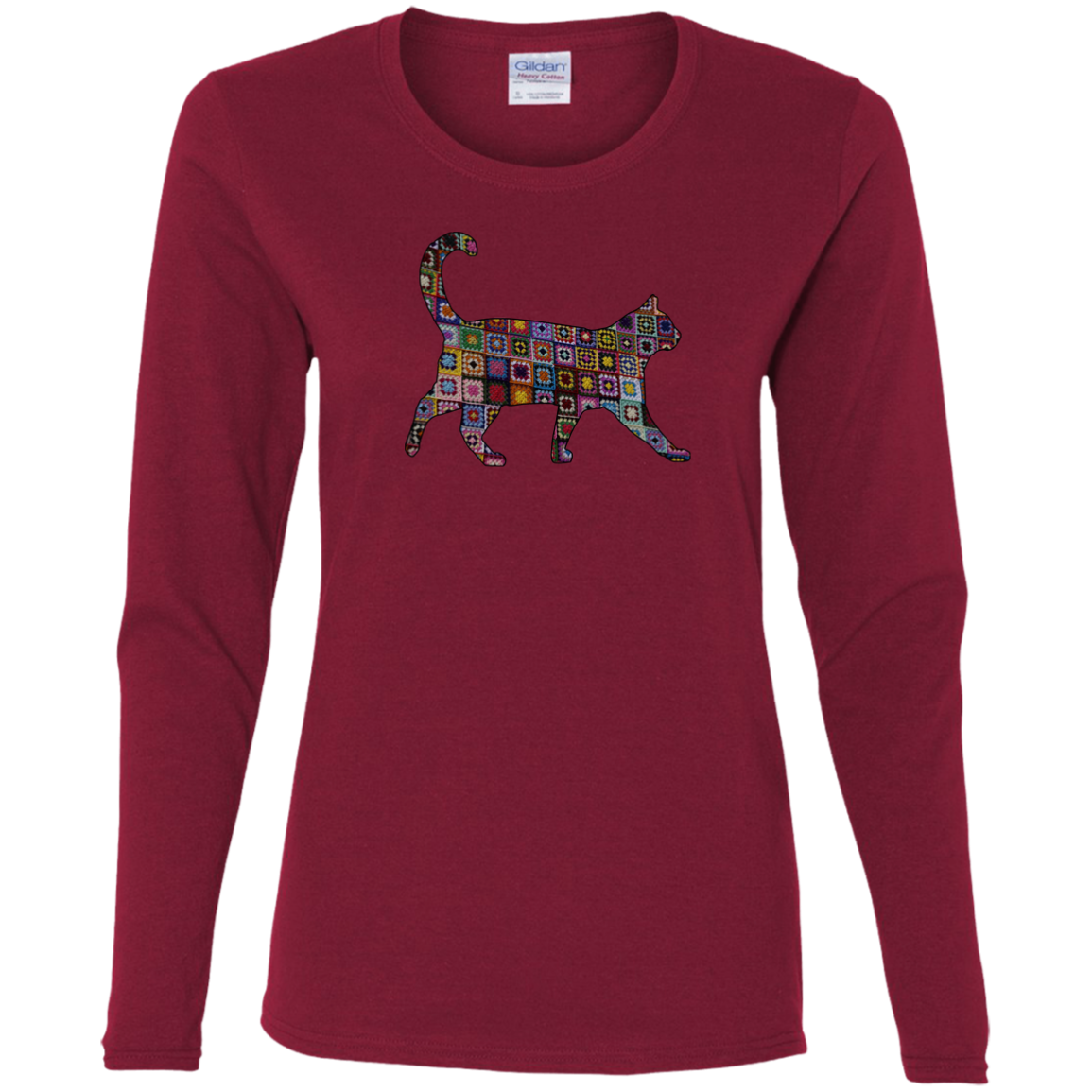 Granny Square Cat Ladies Long Sleeve Shirts