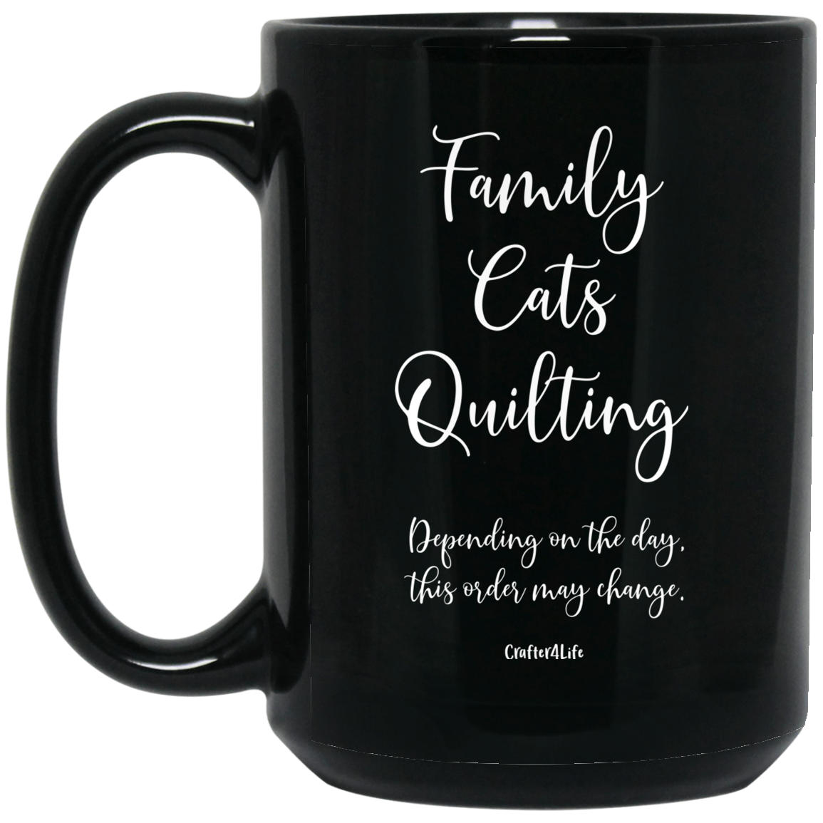 Family-Cats-Quilting Black Mugs
