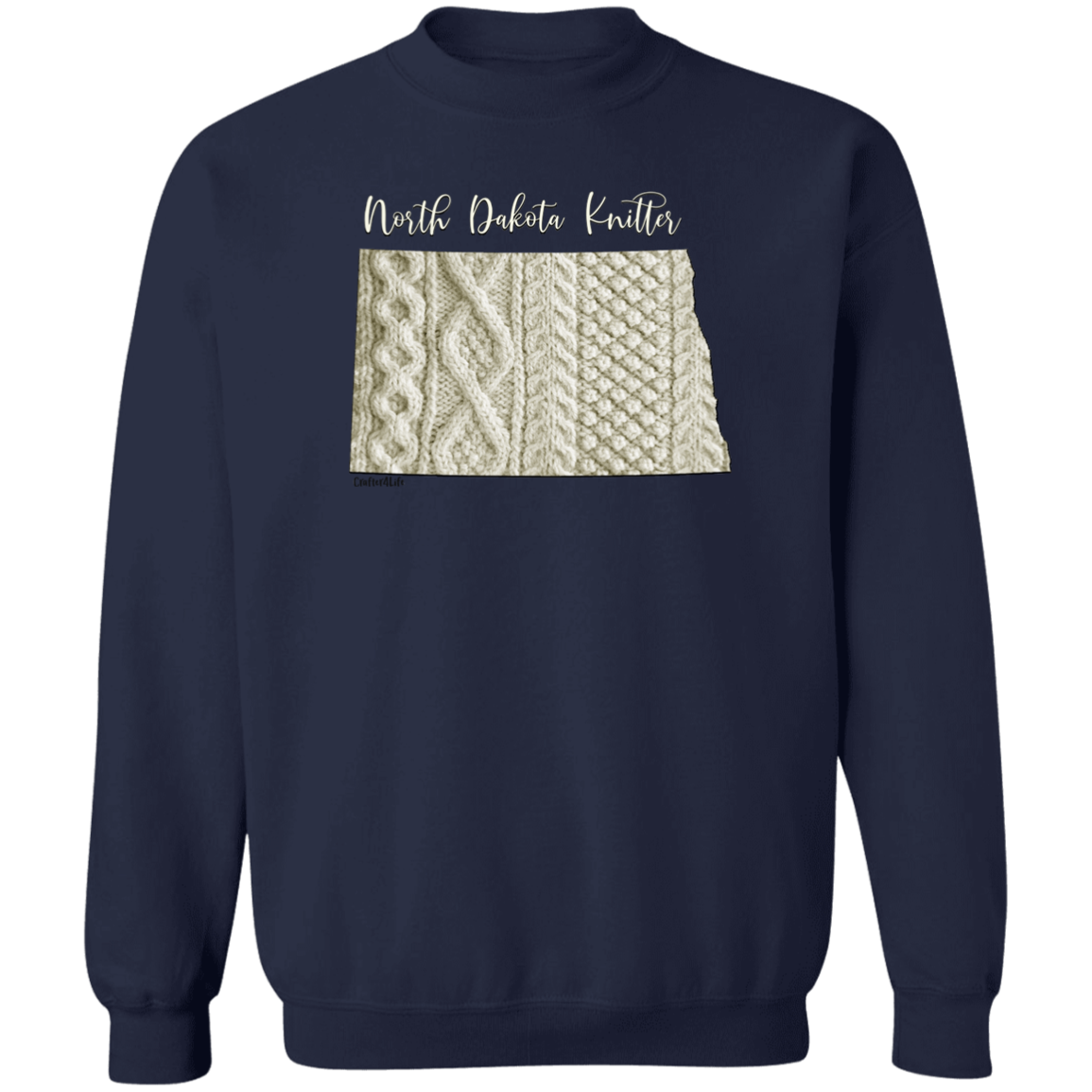 North Dakota Knitter Crewneck Pullover Sweatshirt