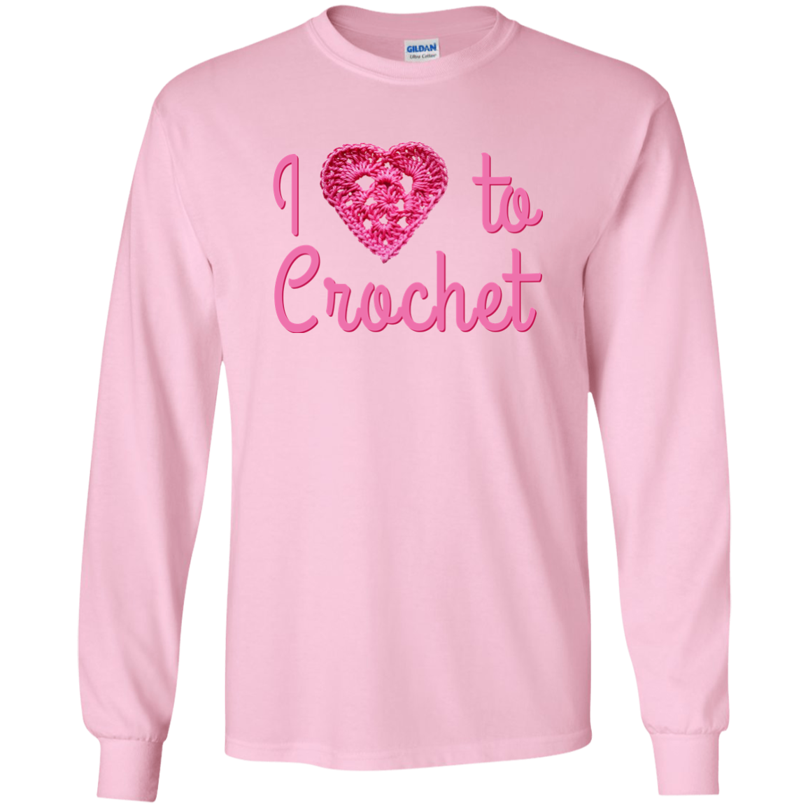 I Heart to Crochet LS Ultra Cotton T-Shirt