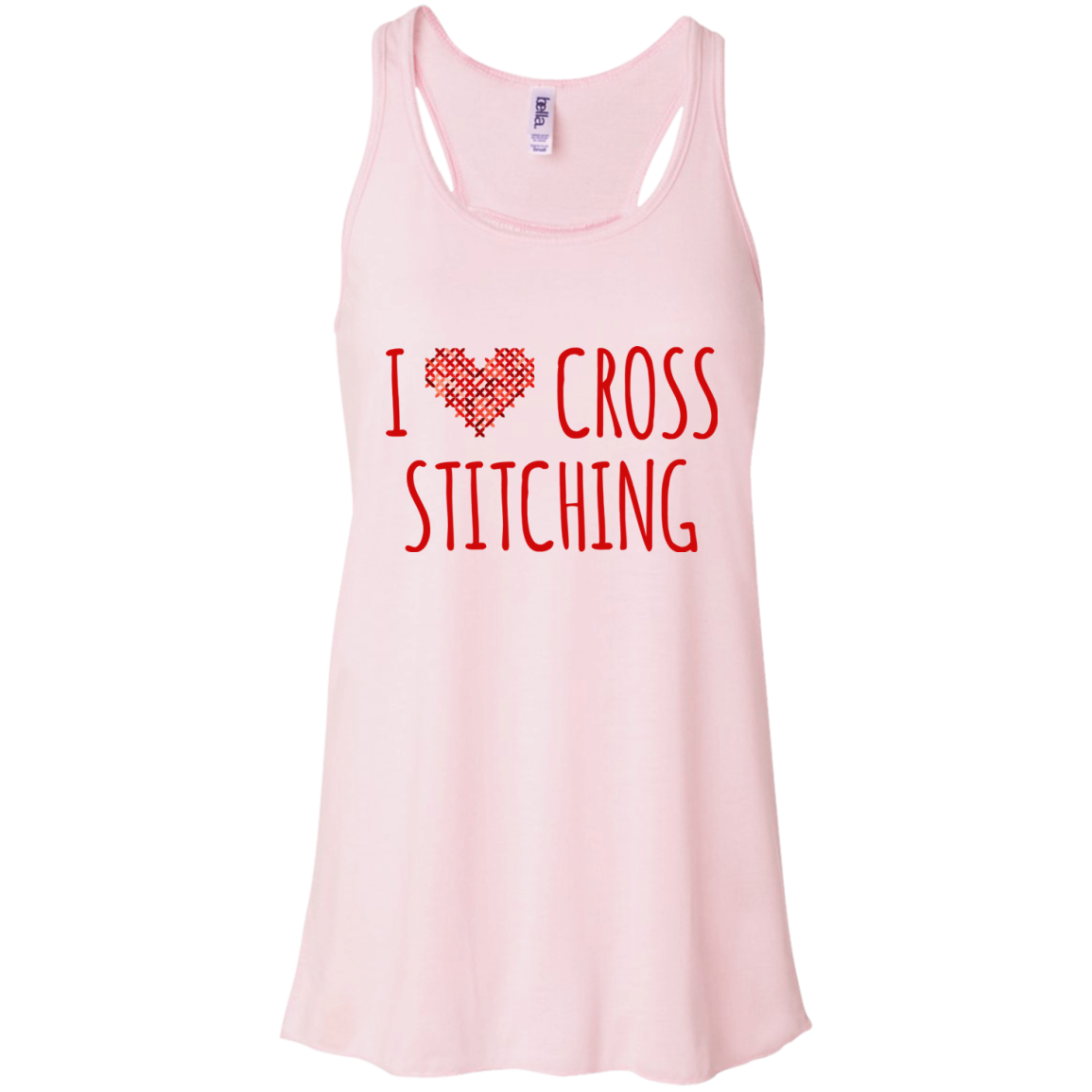 I Heart Cross Stitching Flowy Racerback Tank