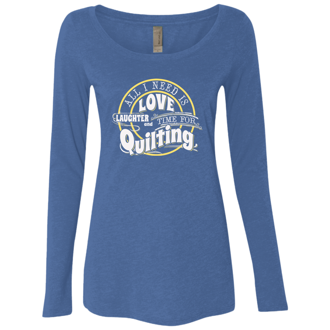 Time for Quilting Ladies Triblend LS Scoop