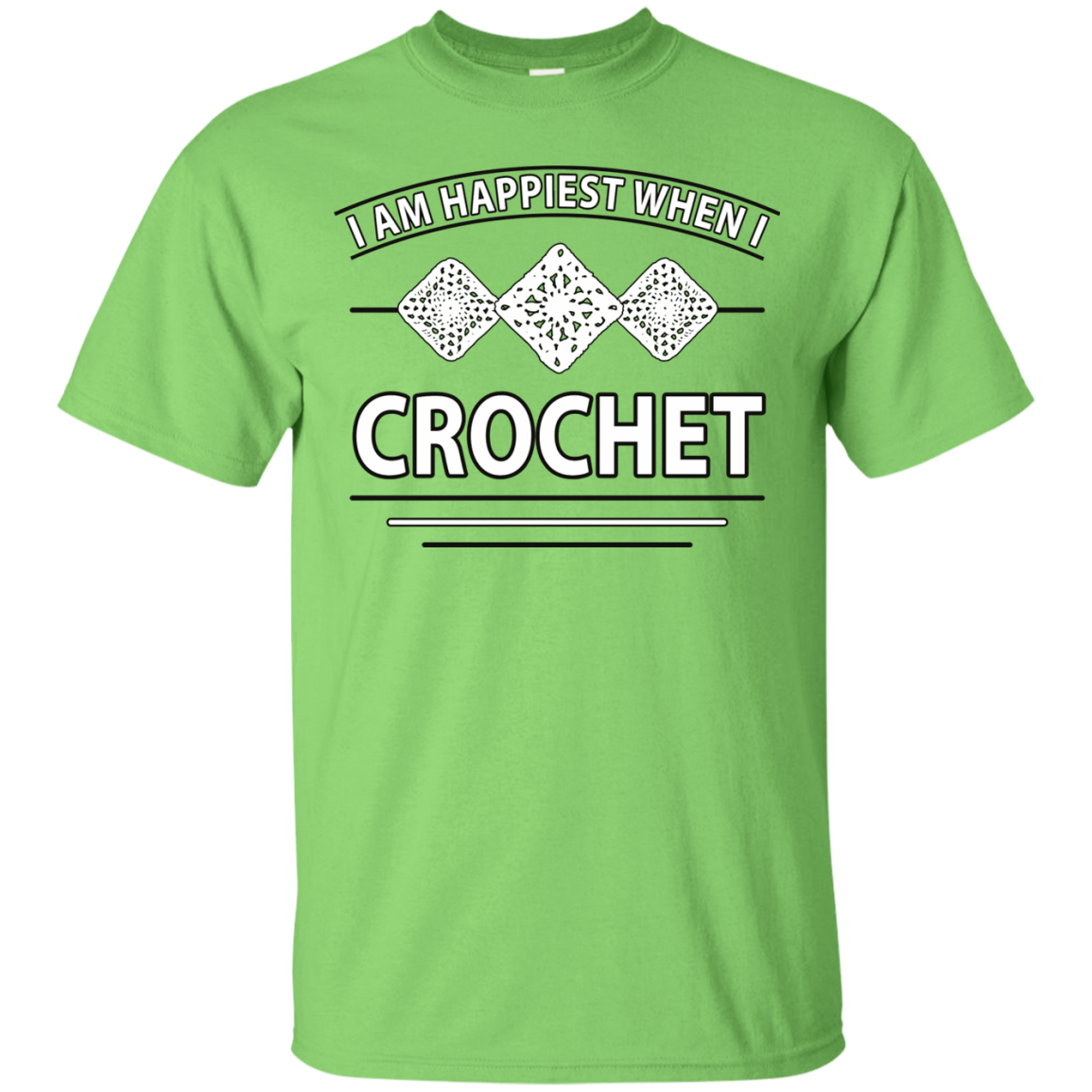I Am Happiest When I Crochet Custom Ultra Cotton T-Shirt - Crafter4Life - 10