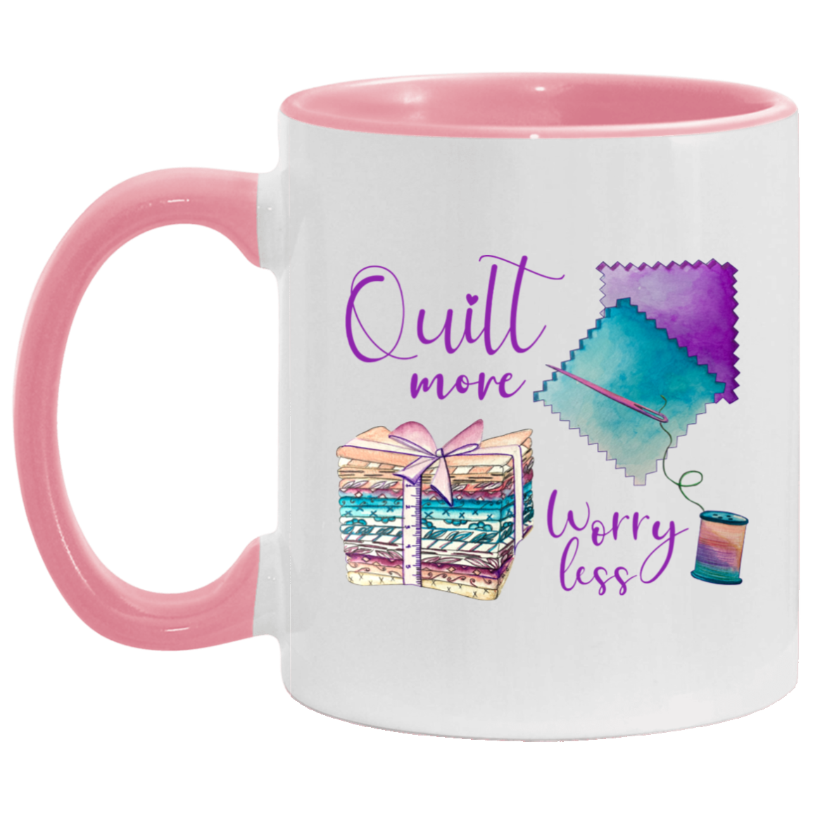Quilt More, Worry Less Mugs