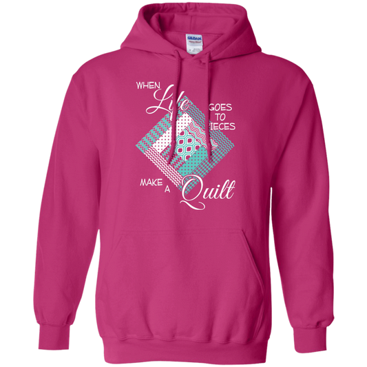 Make a Quilt (turquoise) Pullover Hoodies - Crafter4Life - 1