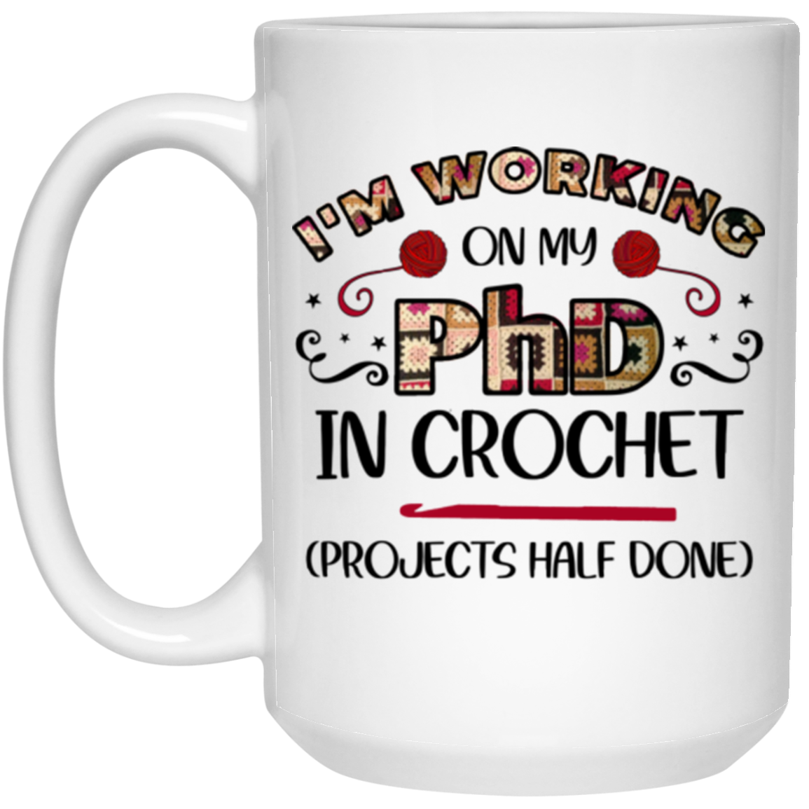 PhD in Crochet Mugs
